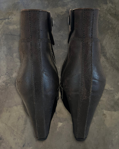 RICK OWENS BLISTERED LEATHER WEDGES