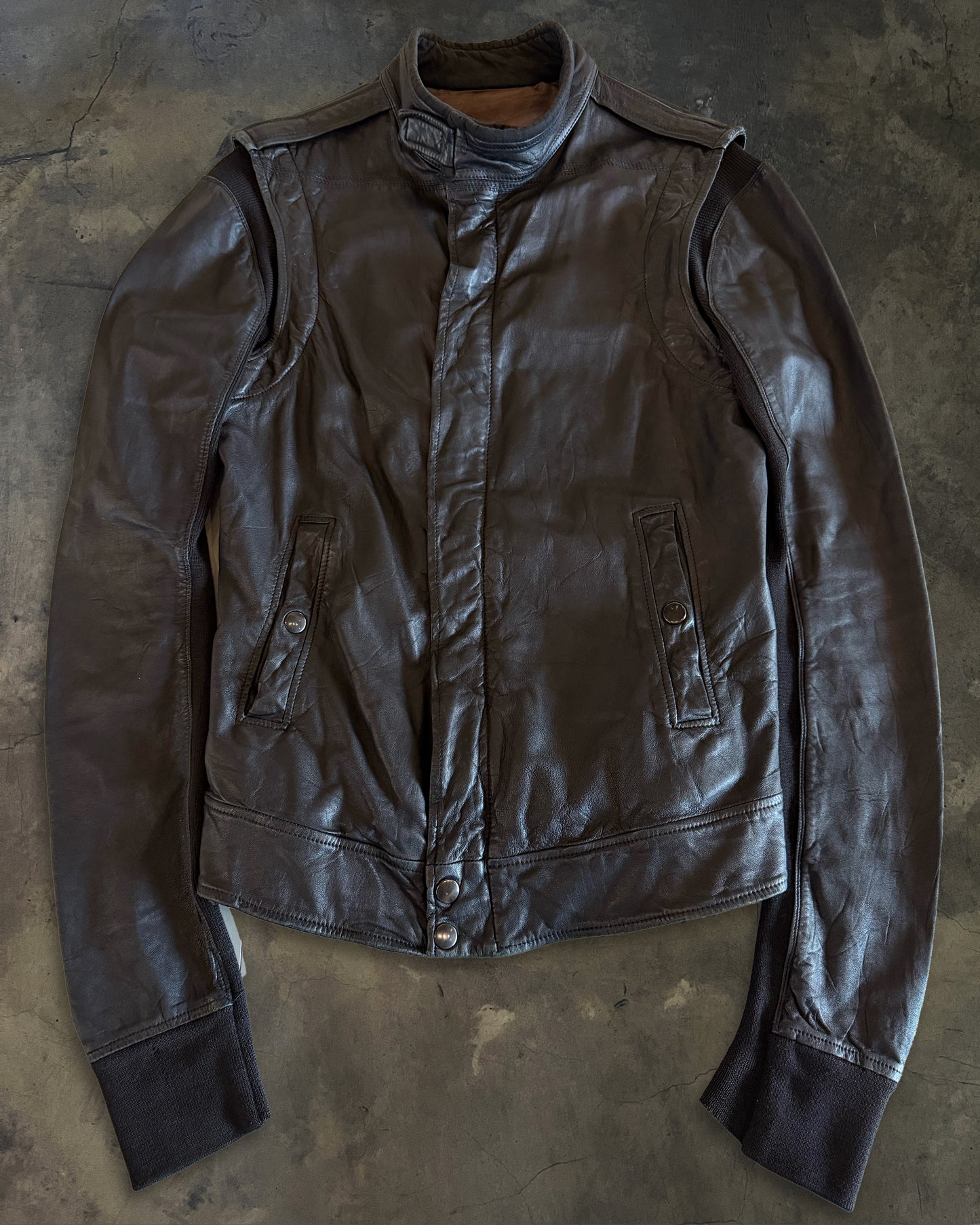 RICK OWENS SS2008 CREATCH LEATHER PILOT JACKET