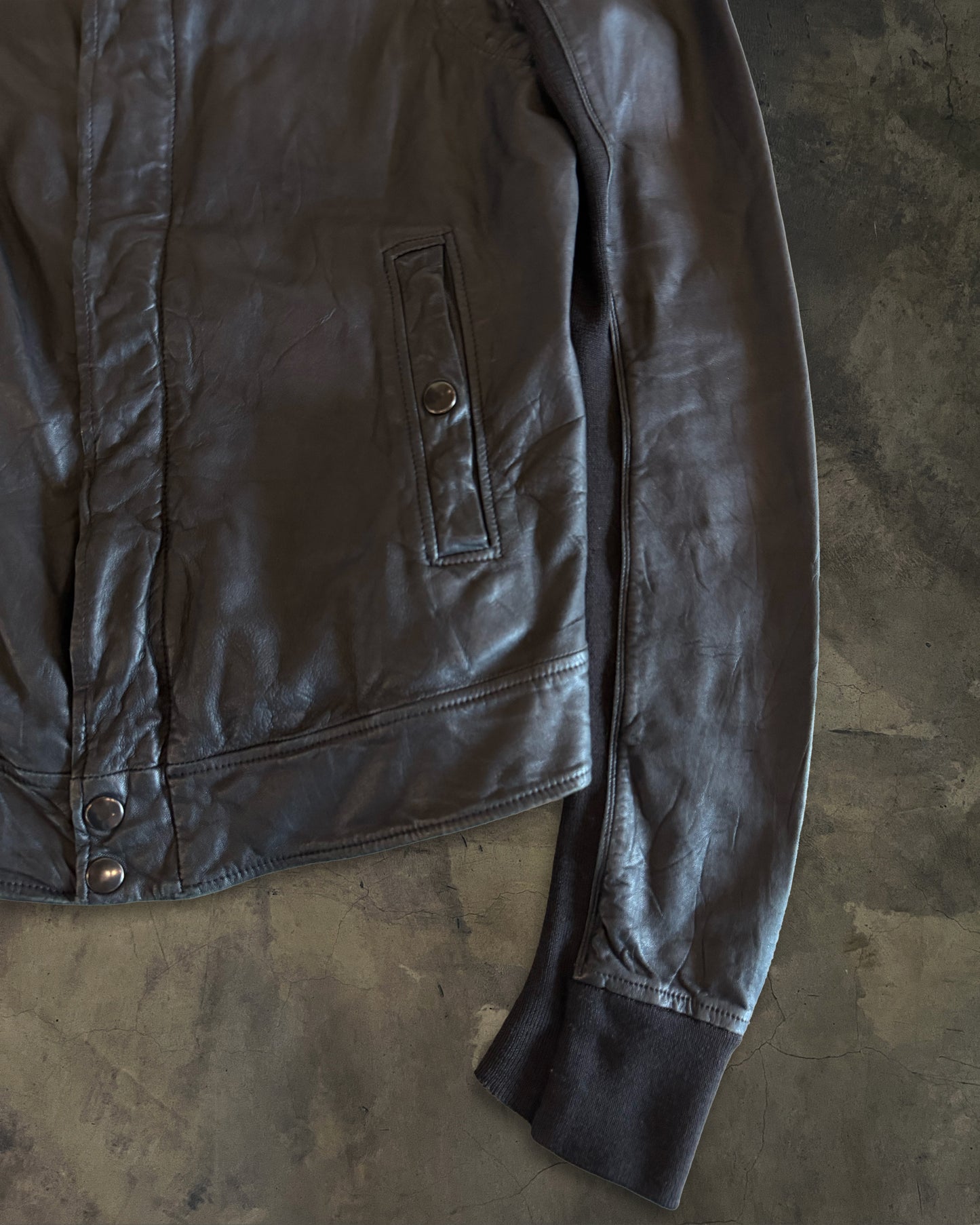 RICK OWENS SS2008 CREATCH LEATHER PILOT JACKET