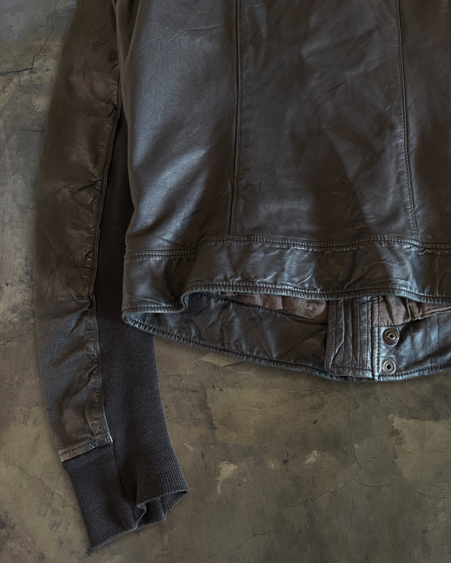 RICK OWENS SS2008 CREATCH LEATHER PILOT JACKET