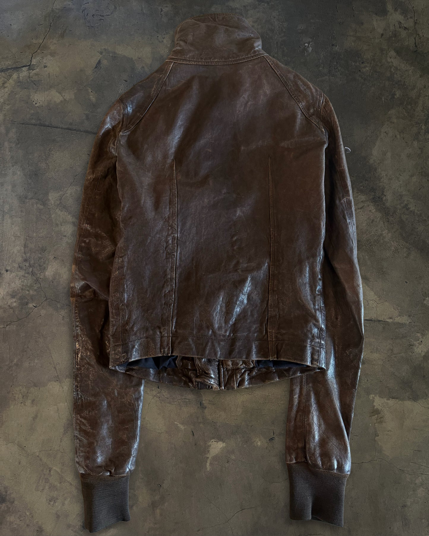 RICK OWENS SS2008 "CREATCH" HAMMERED LAMB INTARSIA JACKET