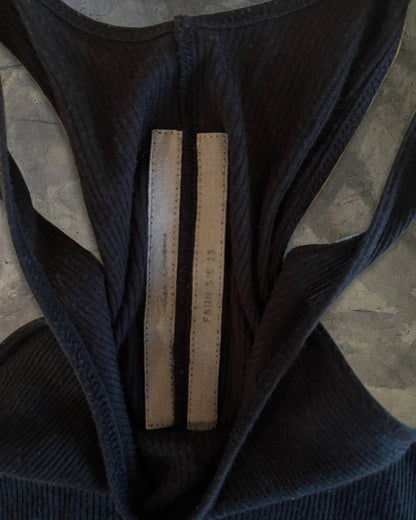 RICK OWENS SS2015 "FAUN" BLACK RIBBED TANK