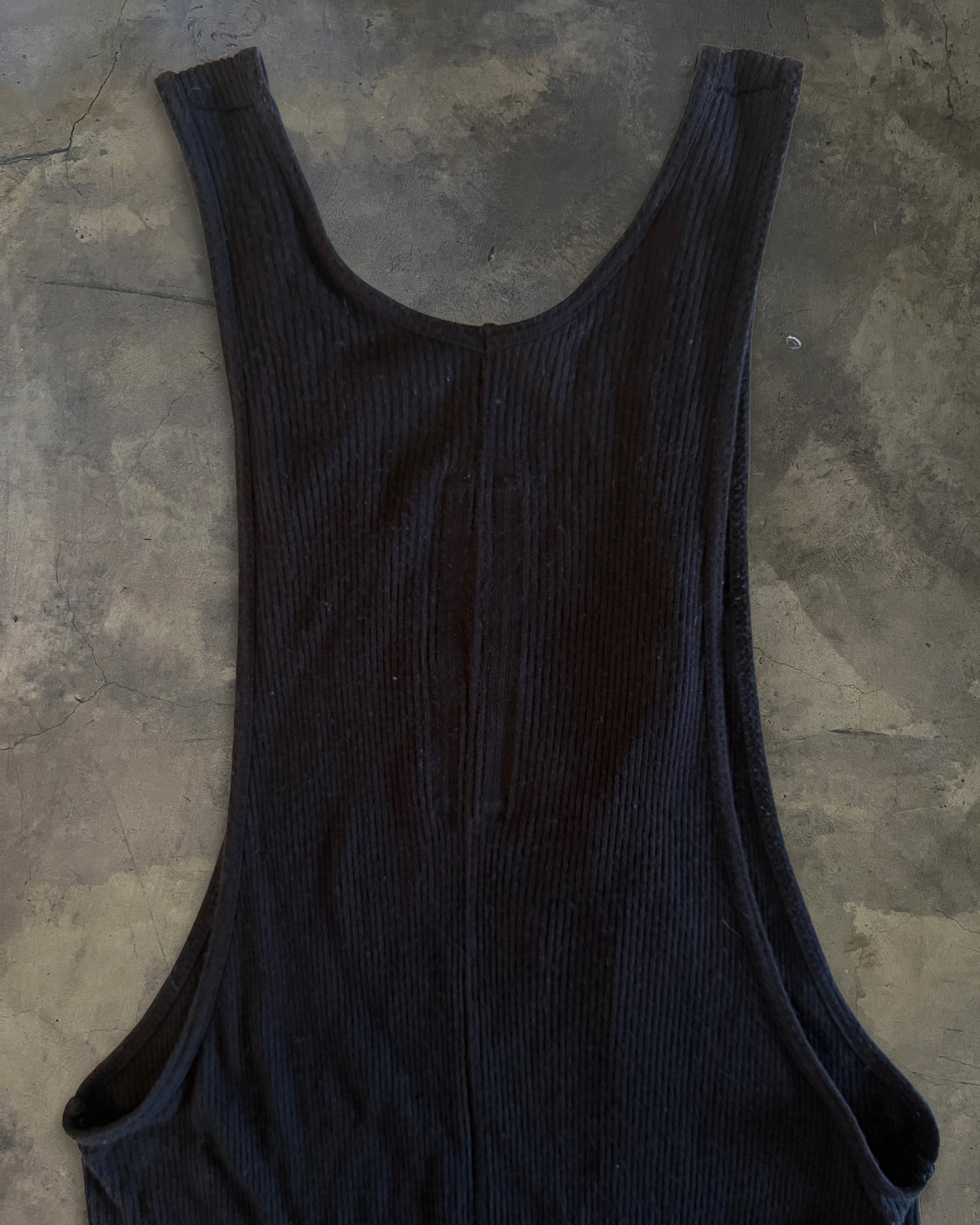RICK OWENS SS2015 "FAUN" BLACK RIBBED TANK
