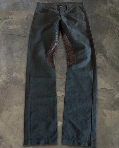 RICK OWENS FW2007 "EXPLODER" MOLESKIN LEATHER PATCH PANTS