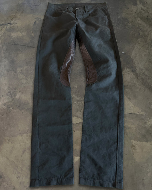 RICK OWENS FW2007 "EXPLODER" MOLESKIN LEATHER PATCH PANTS