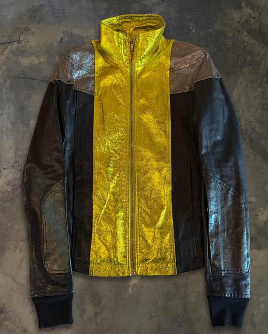 RICK OWENS SS2009 STRUTTER TRI COLOUR BIKER JACKET
