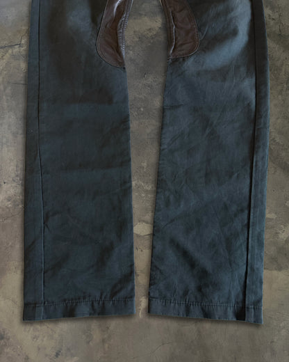 RICK OWENS FW2007 "EXPLODER" MOLESKIN LEATHER PATCH PANTS