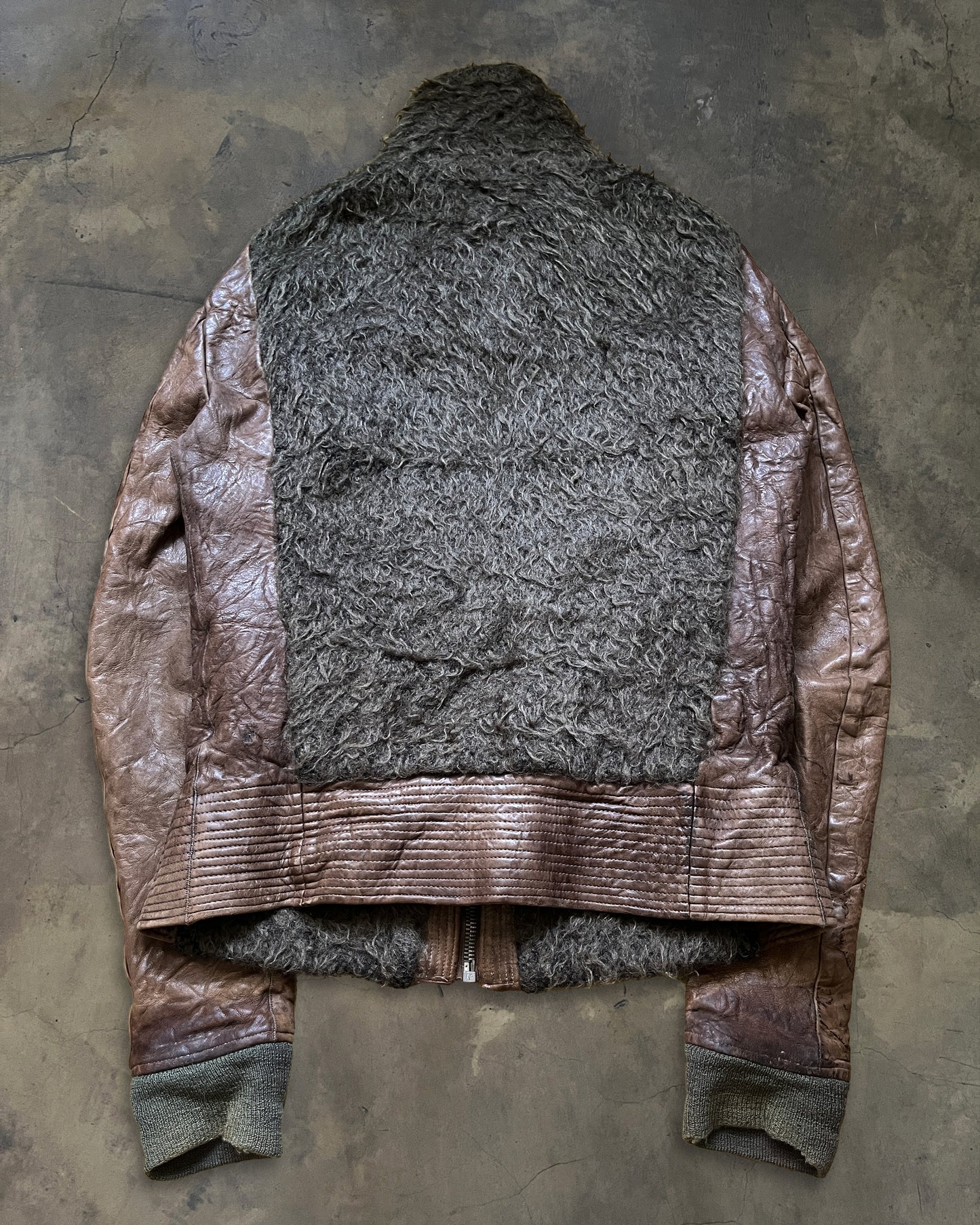 RICK OWENS FW2007 "EXPLODER" MOHAIR LAMBSKIN INTARSIA