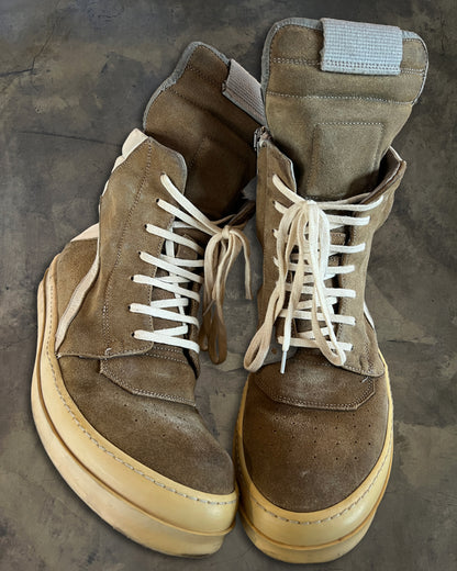 RICK OWENS FW2014 BROWN SUEDE GEOBASKETS