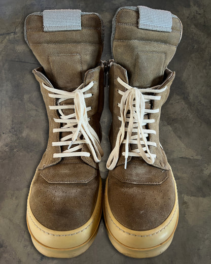 RICK OWENS FW2014 BROWN SUEDE GEOBASKETS