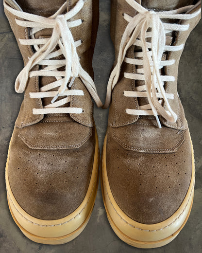 RICK OWENS FW2014 BROWN SUEDE GEOBASKETS