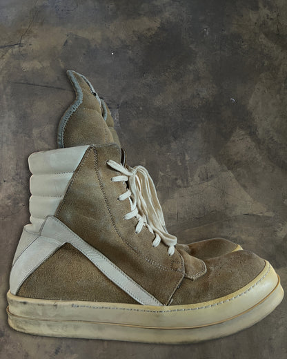 RICK OWENS FW2014 BROWN SUEDE GEOBASKETS