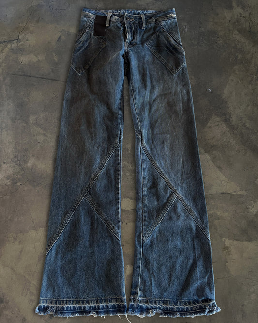 RICK OWENS SLAB WIDE LEG SPIRAL SEAM JEANS