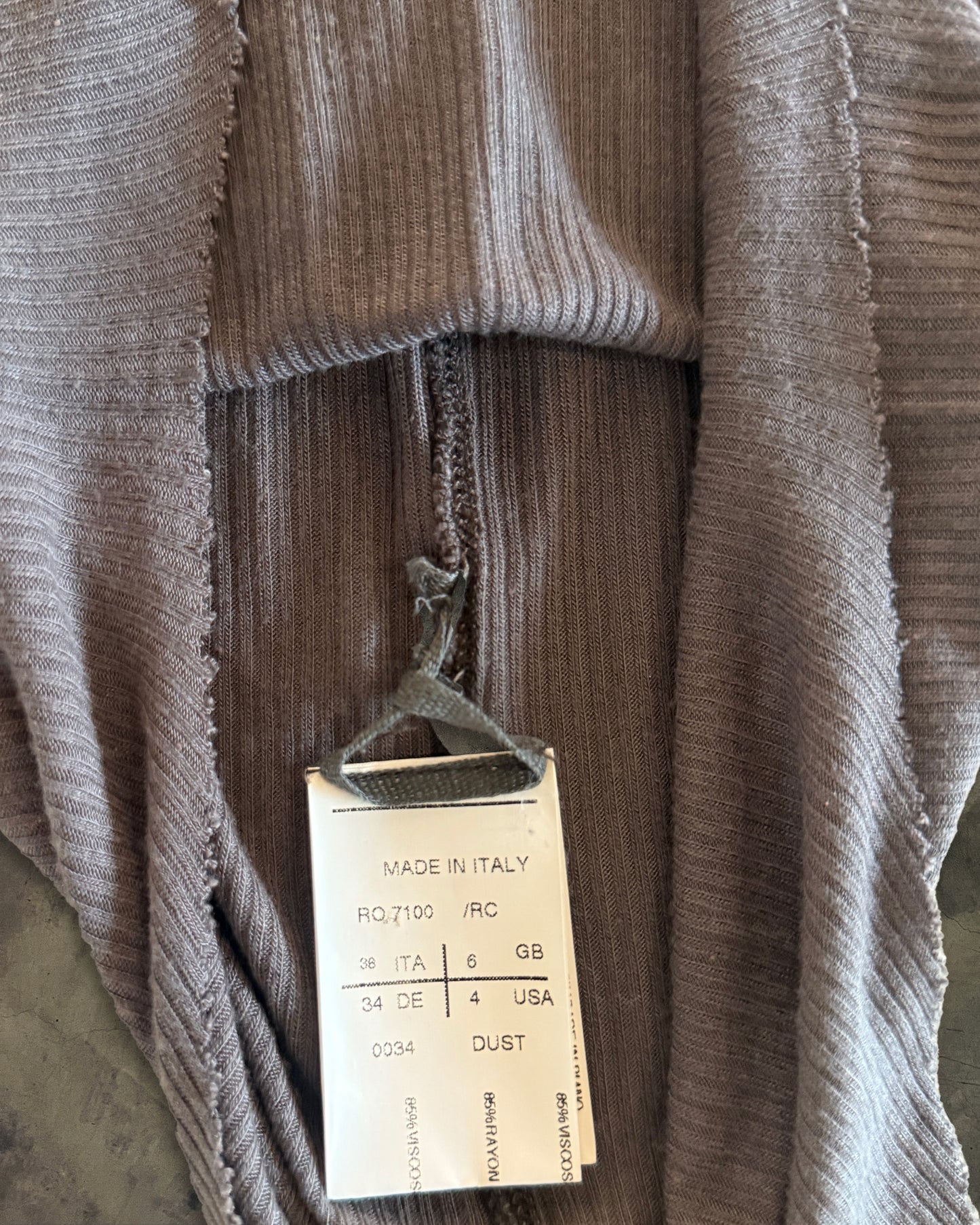 RICK OWENS SS2008 "STRUTTER" DUST RIBBED TANK