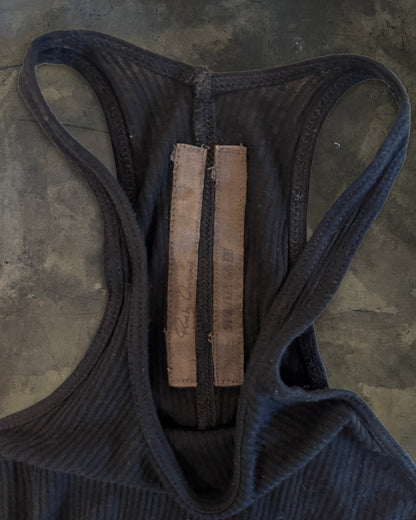 RICK OWENS SS2008 "STRUTTER" BLACK RIBBED TANK