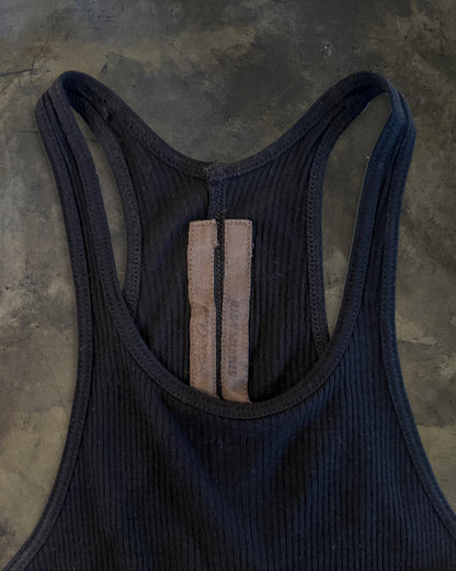 RICK OWENS SS2008 "STRUTTER" BLACK RIBBED TANK