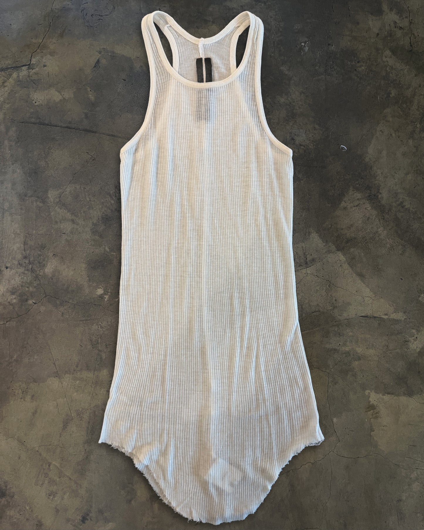 RICK OWENS FW2007 "WISHBONE" MILK RIBBED TANK