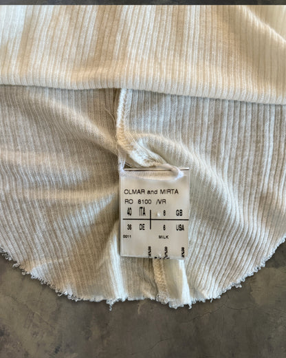 RICK OWENS FW2007 "WISHBONE" MILK RIBBED TANK