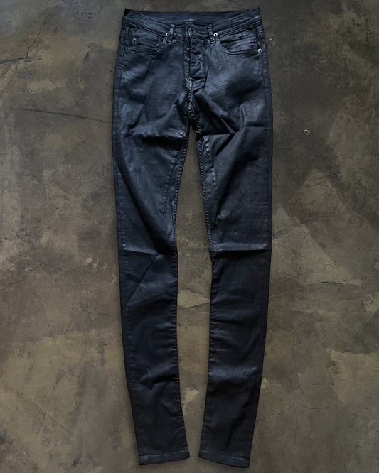 RICK OWENS AW2013 "PLINTH" DETROIT CUT BLACK WAXED DENIM