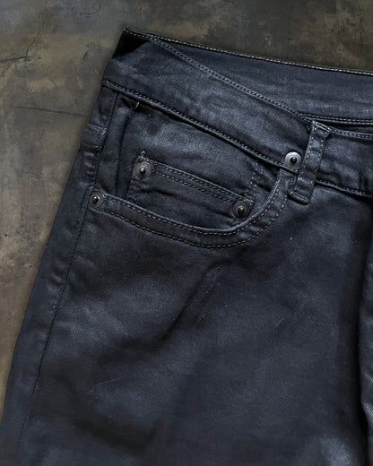 RICK OWENS AW2013 "PLINTH" DETROIT CUT BLACK WAXED DENIM