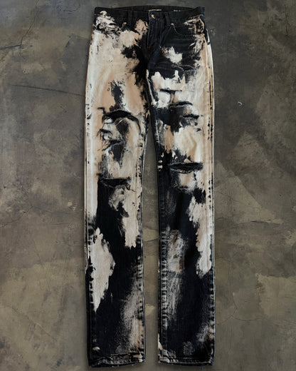 SAINT LAURENT SS2016 'SURF SOUNDS' BLEACHED DISTRESSED DENIM