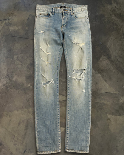 SAINT LAURENT SS2016 SAND WASH CRASH DENIM