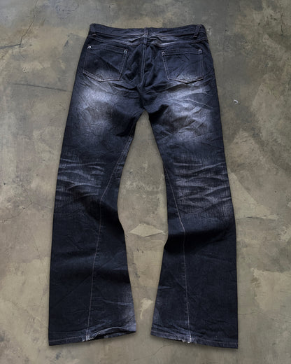 SCHLUSSEL WIDE CUT DISTRESSED DENIM