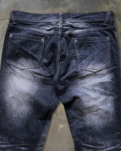 SCHLUSSEL WIDE CUT DISTRESSED DENIM