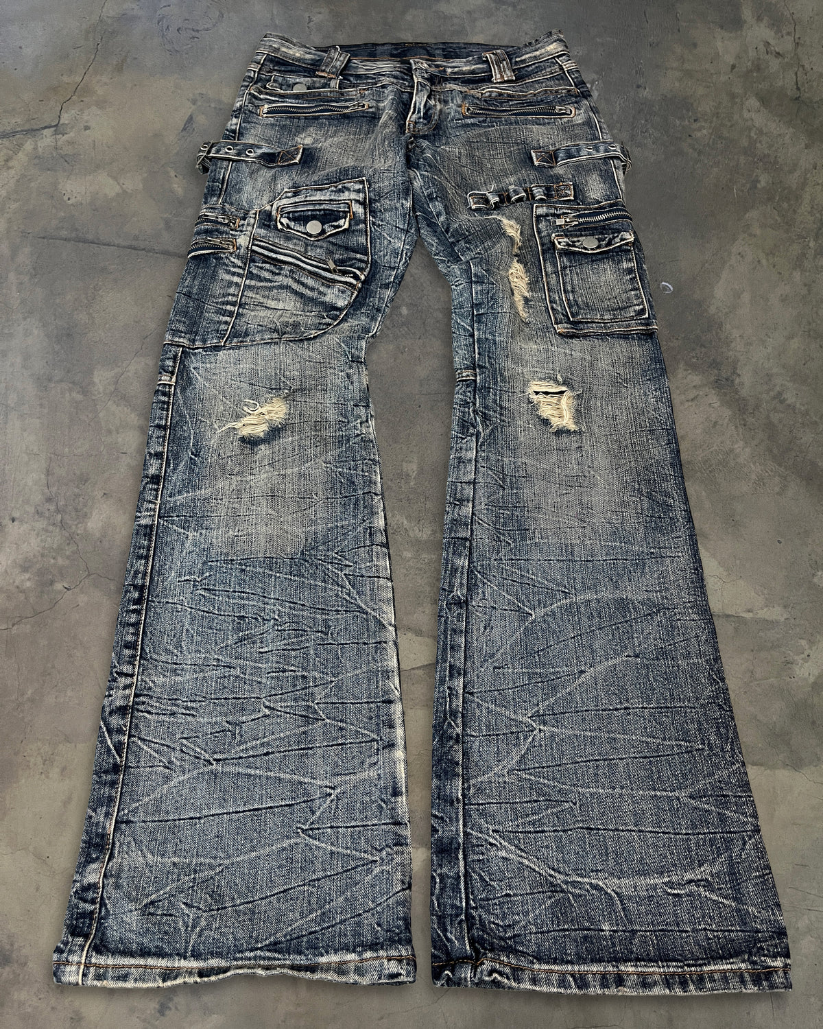 SEMANTIC DESIGN FLARED MULTI-POCKETED DENIM – glam archive