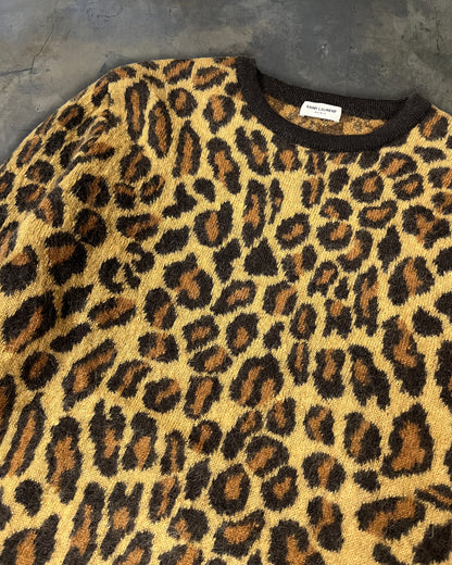 SAINT LAURENT AW2015 RUNWAY LEOPARD MOHAIR BLEND SWEATER