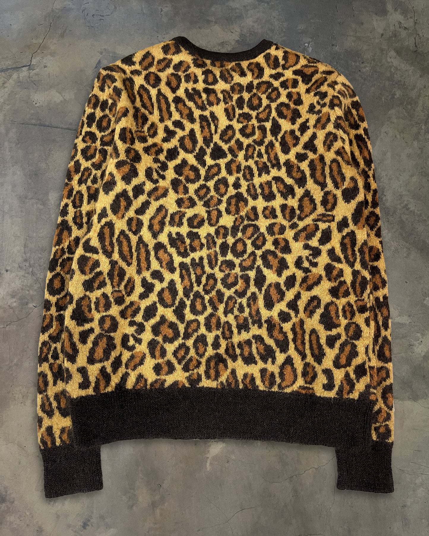 SAINT LAURENT AW2015 RUNWAY LEOPARD MOHAIR BLEND SWEATER