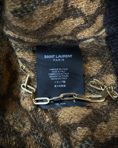 SAINT LAURENT AW2015 RUNWAY LEOPARD MOHAIR BLEND SWEATER