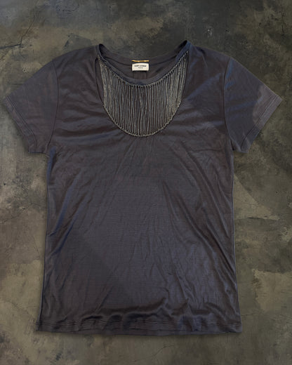SAINT LAURENT FW2013 GREY CHAIN NECK TOP