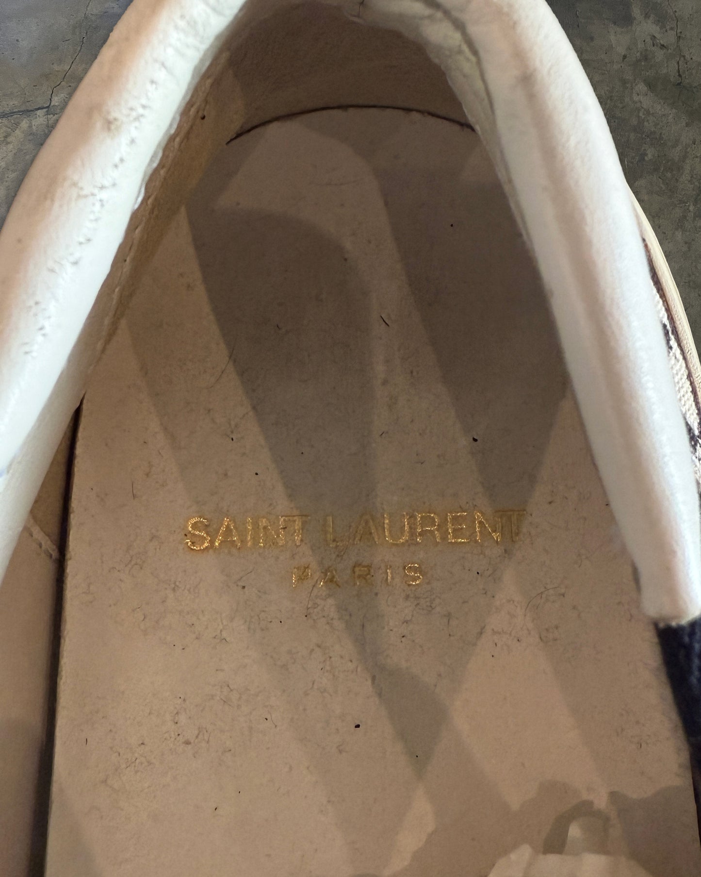 SAINT LAURENT ANIMAL PRINT SLIP-ONS