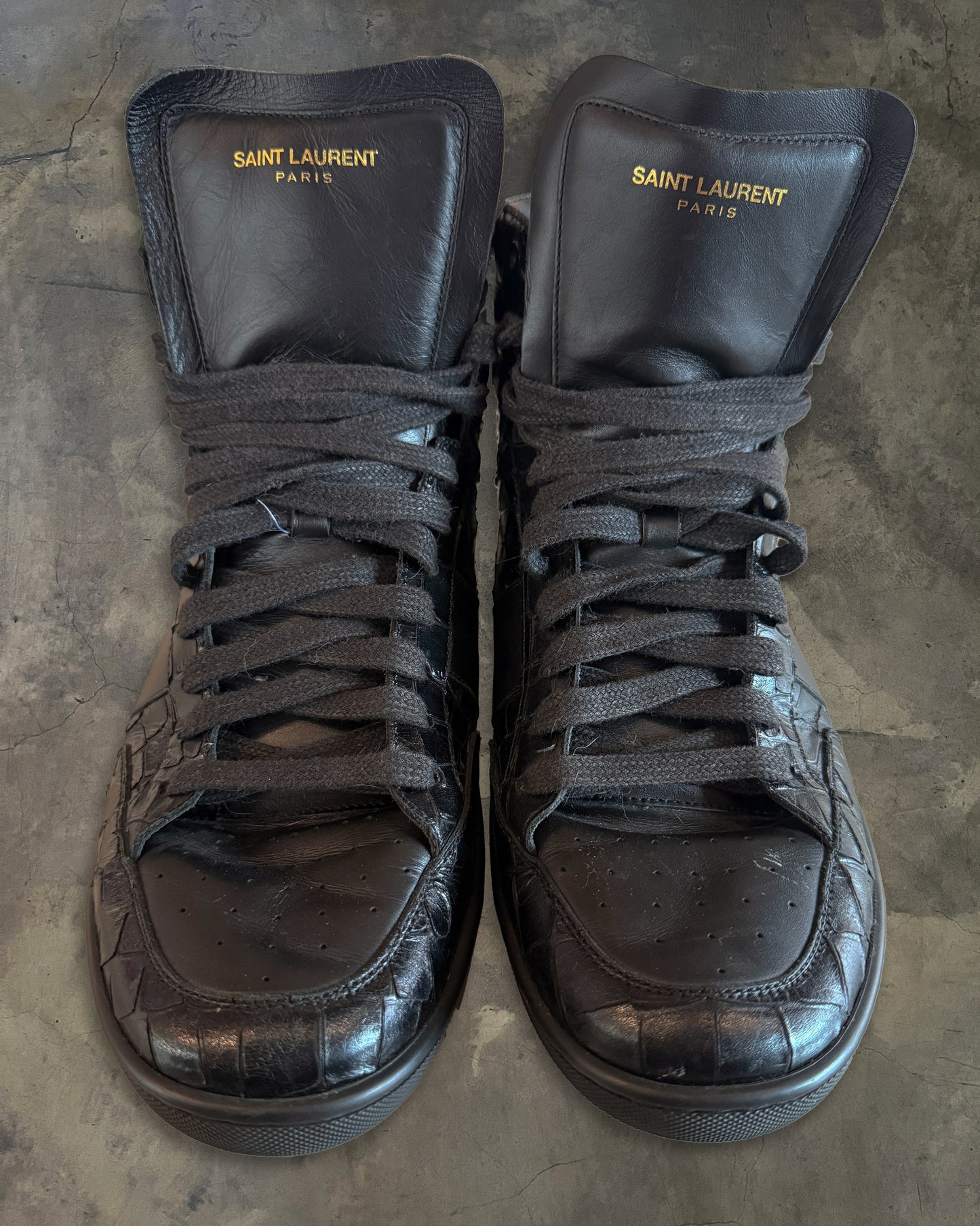 SAINT LAURENT SS2015 "PSYCH ROCK" CROC EMBOSSED SL/10H