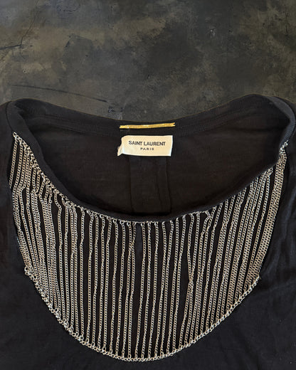 SAINT LAURENT FW2013 BLACK CHAIN NECK TOP