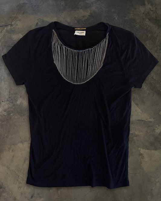 SAINT LAURENT FW2013 BLACK CHAIN NECK TOP