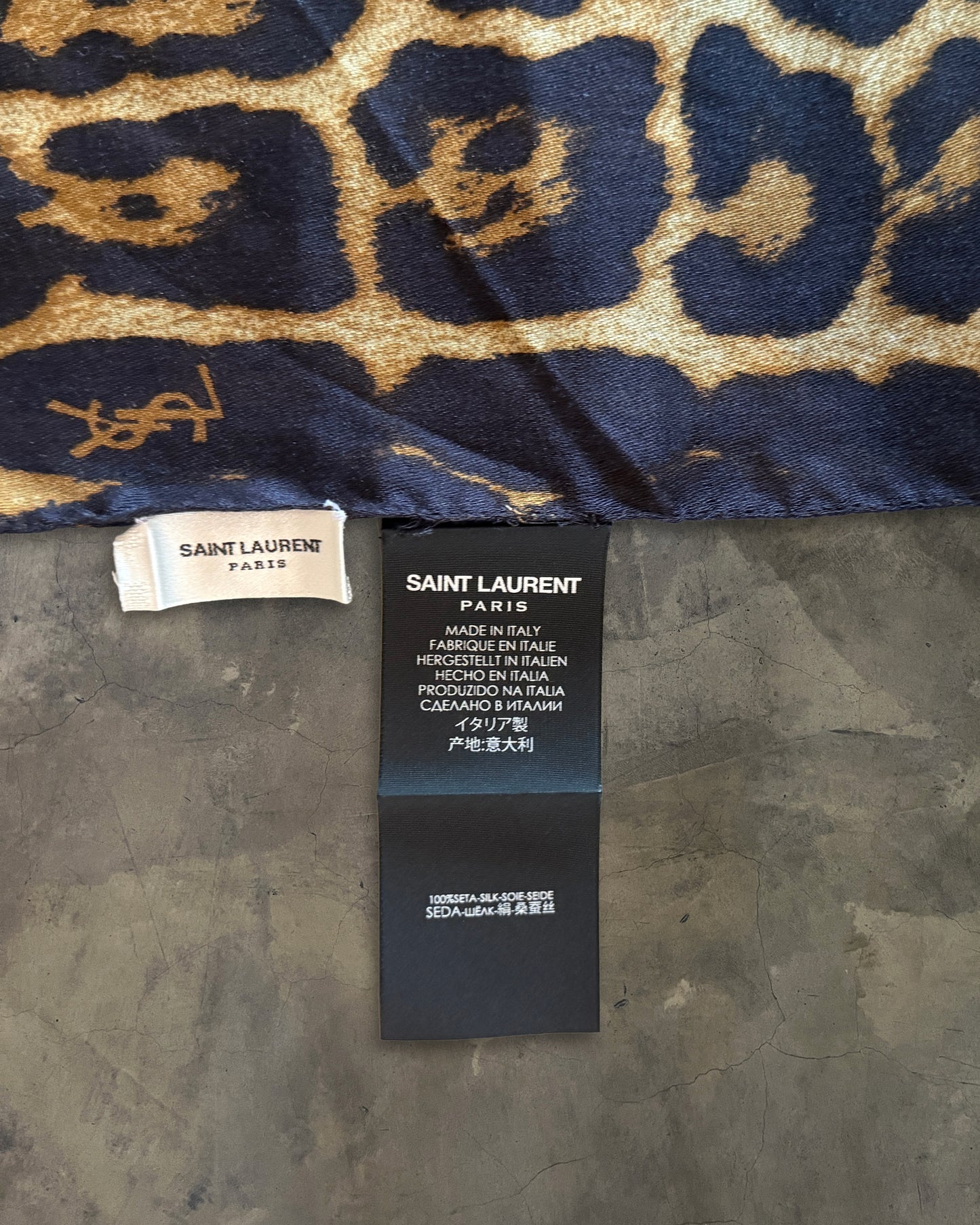 SAINT LAURENT ANIMALIER LEOPARD SCARF