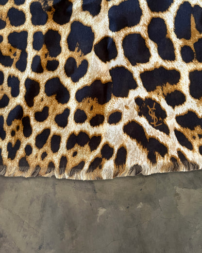 SAINT LAURENT ANIMALIER LEOPARD SCARF