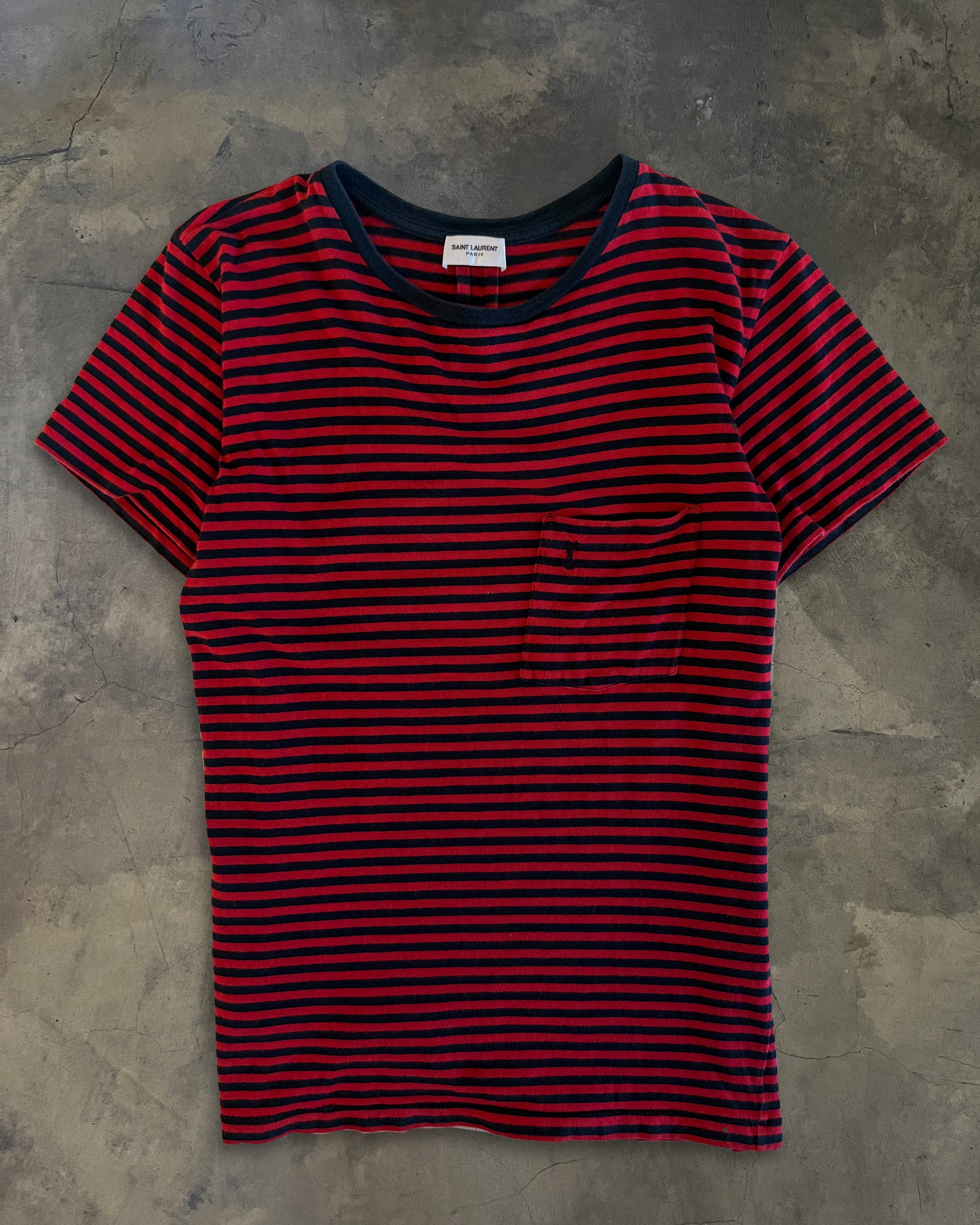 SAINT LAURENT AW2015 STRIPED POCKET TEE