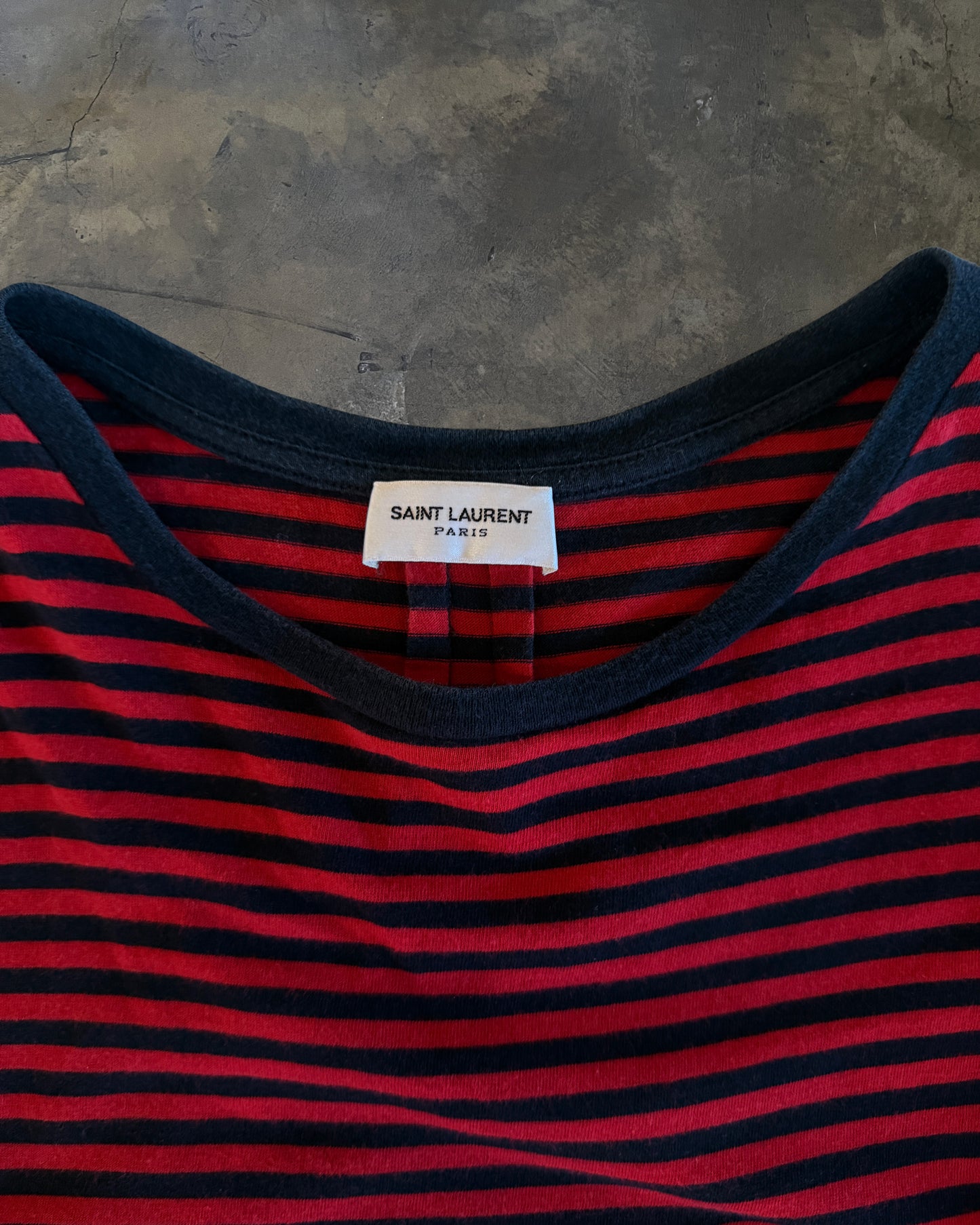 SAINT LAURENT AW2015 STRIPED POCKET TEE