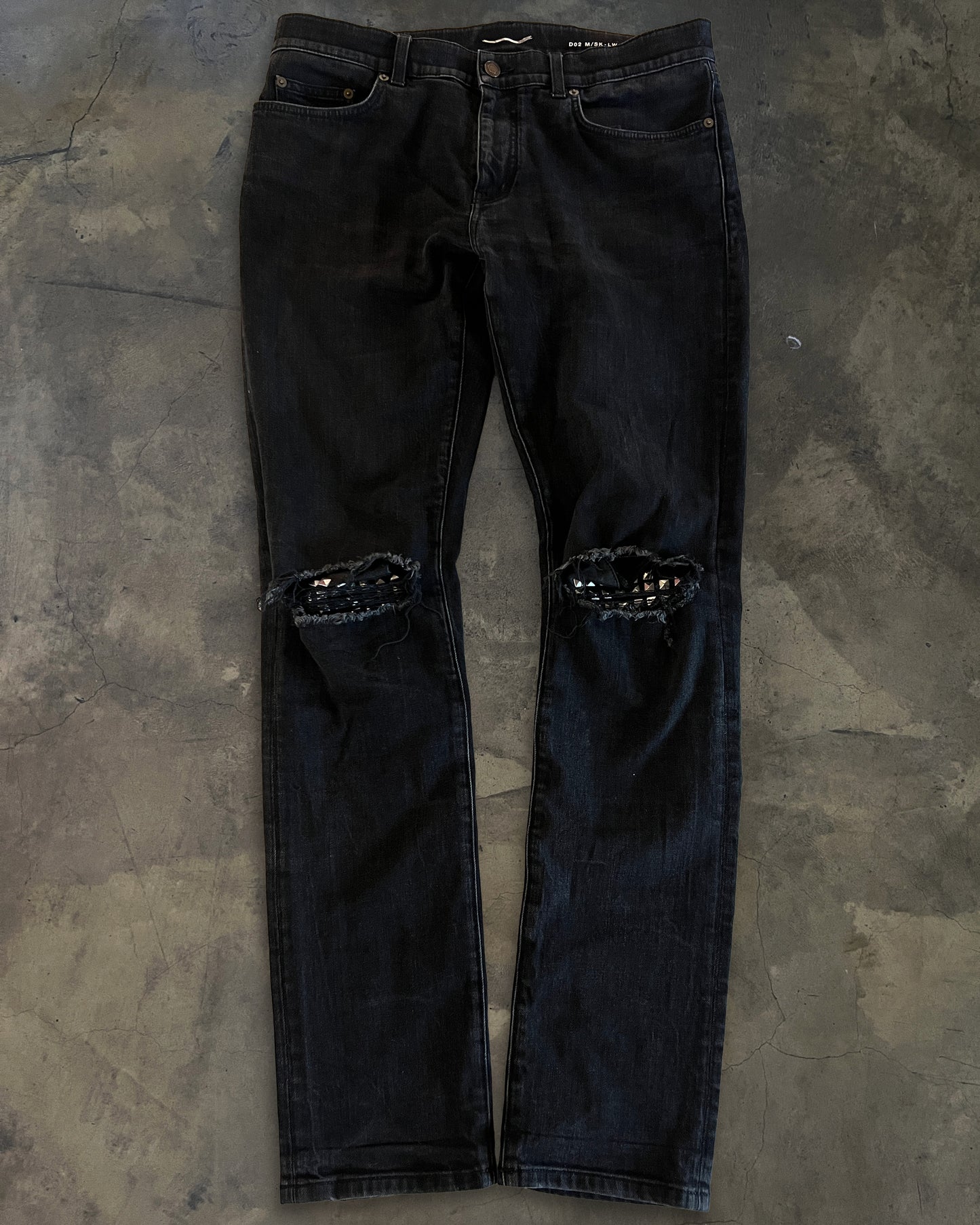 SAINT LAURENT SS2016 LEATHER REPAIR STUDDED D02