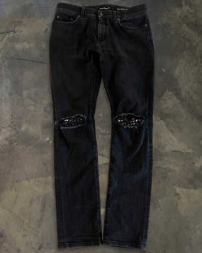 SAINT LAURENT SS2016 LEATHER REPAIR STUDDED D02