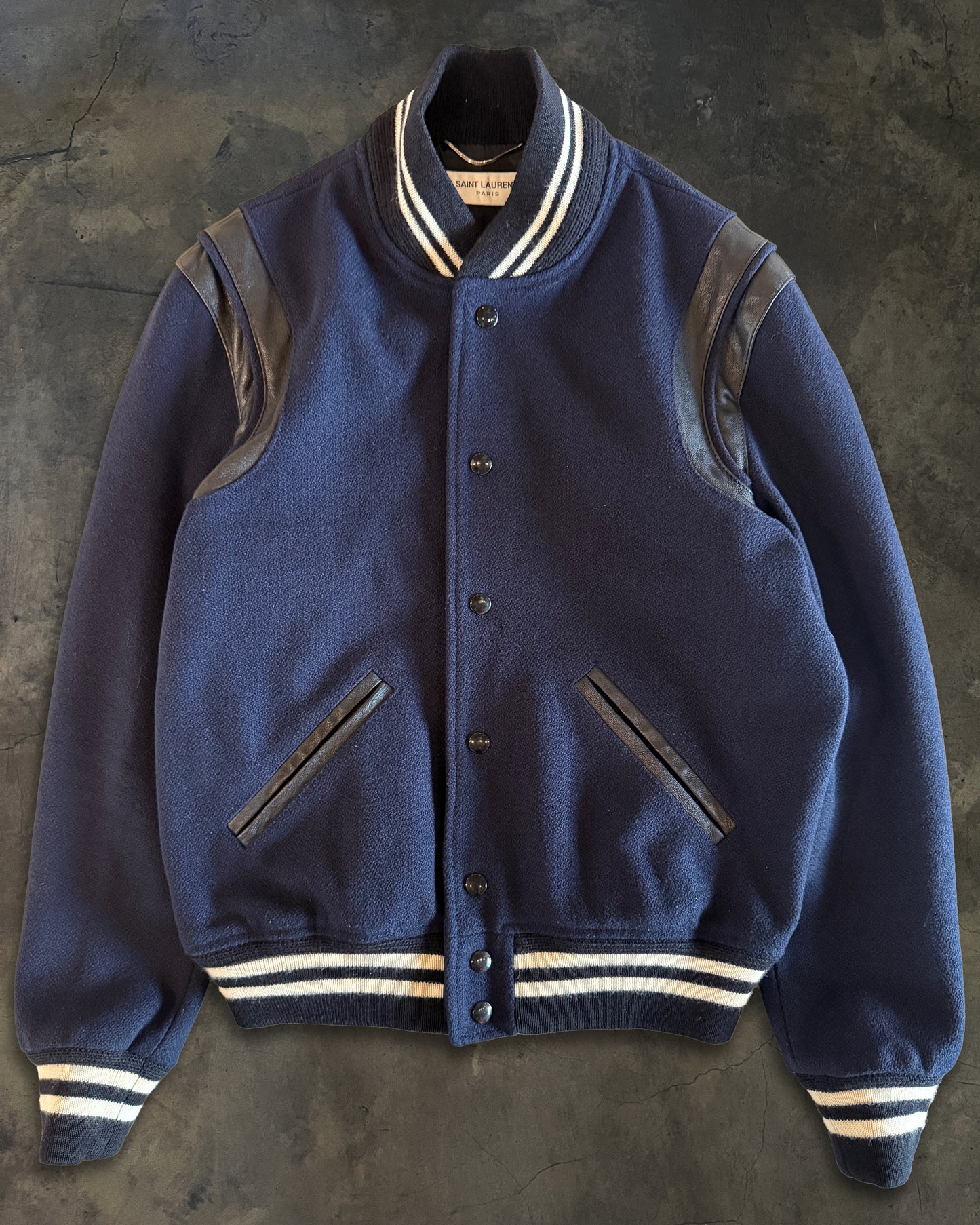 SAINT LAURENT FW2017 NAVY WOOL TEDDY