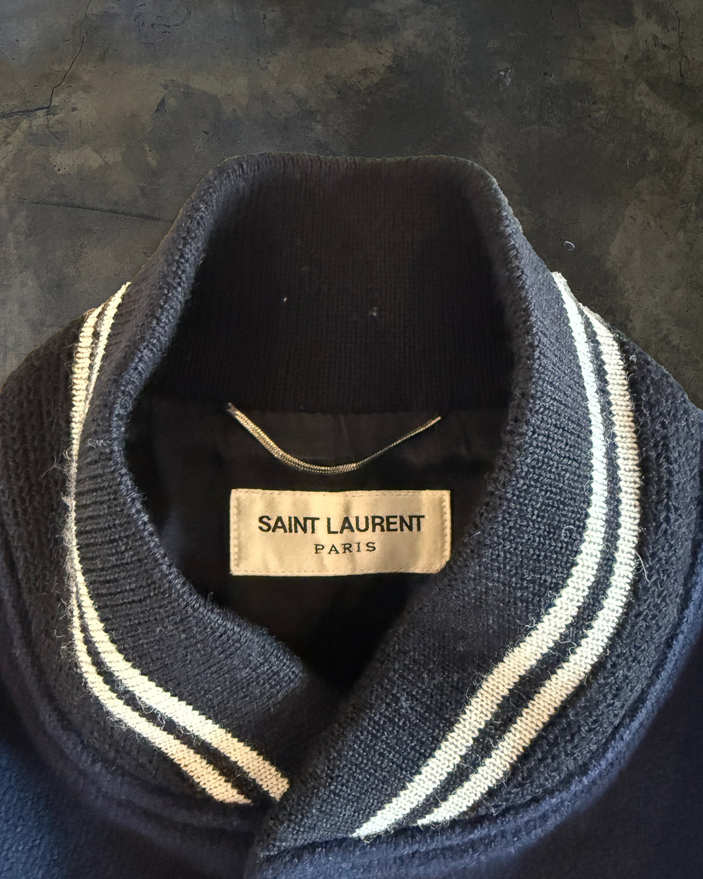 SAINT LAURENT FW2017 NAVY WOOL TEDDY