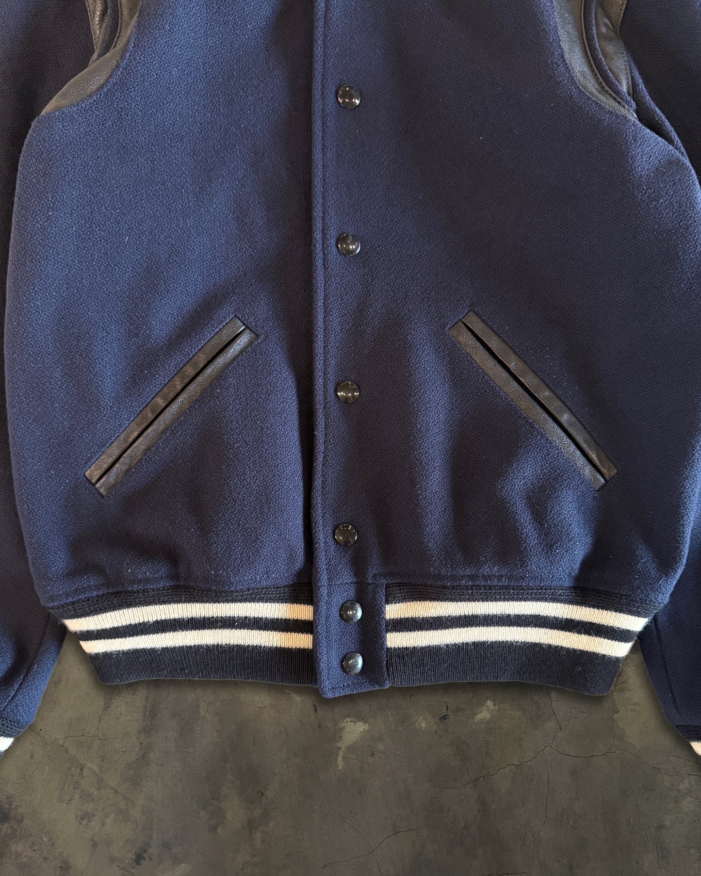 SAINT LAURENT FW2017 NAVY WOOL TEDDY