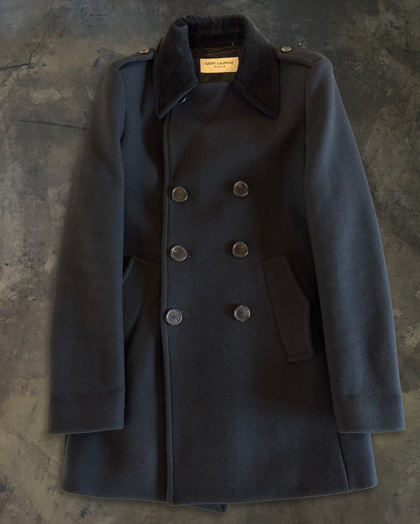 SAINT LAURENT FW2016 BLACK TRENCH COAT