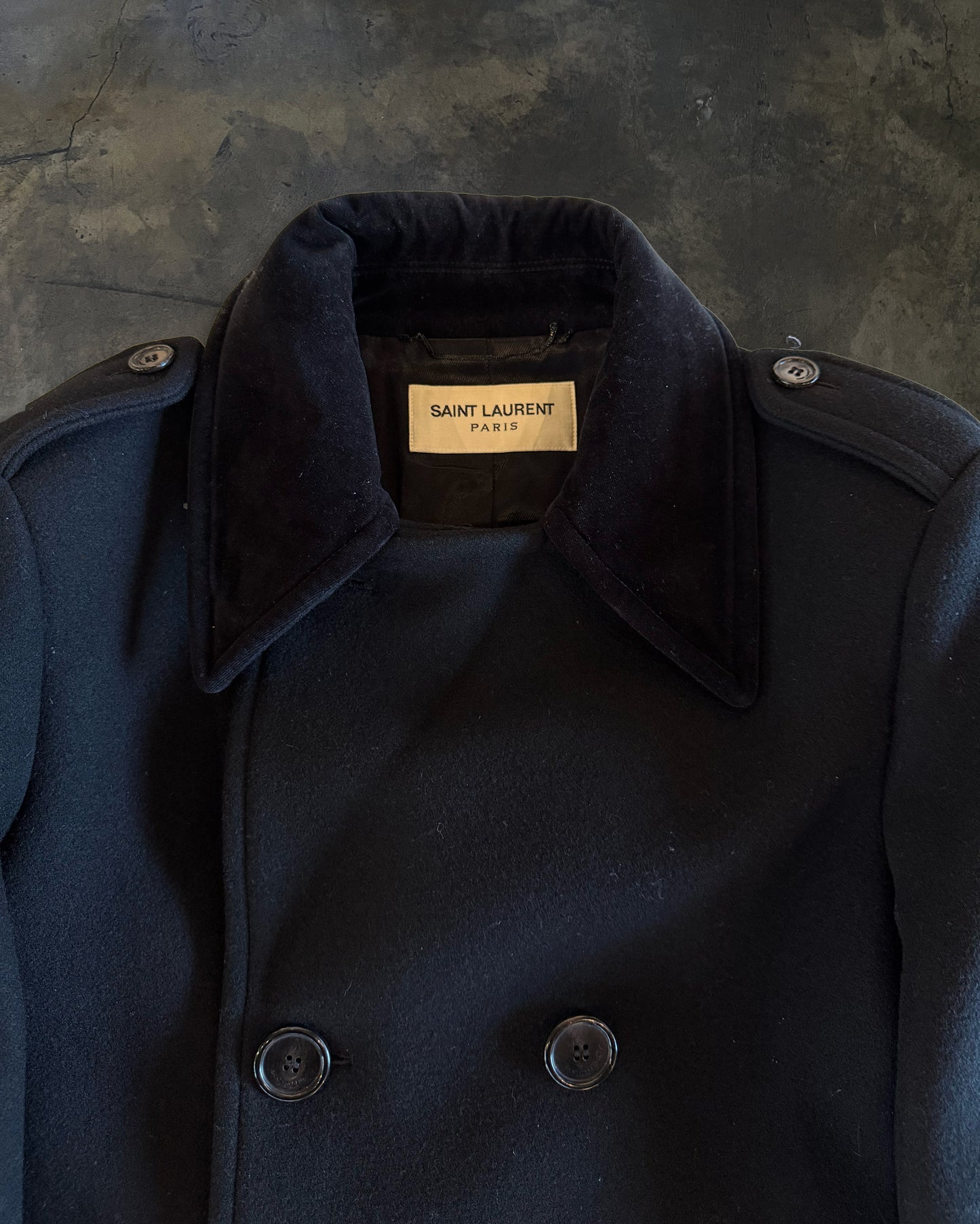 SAINT LAURENT FW2016 BLACK TRENCH COAT