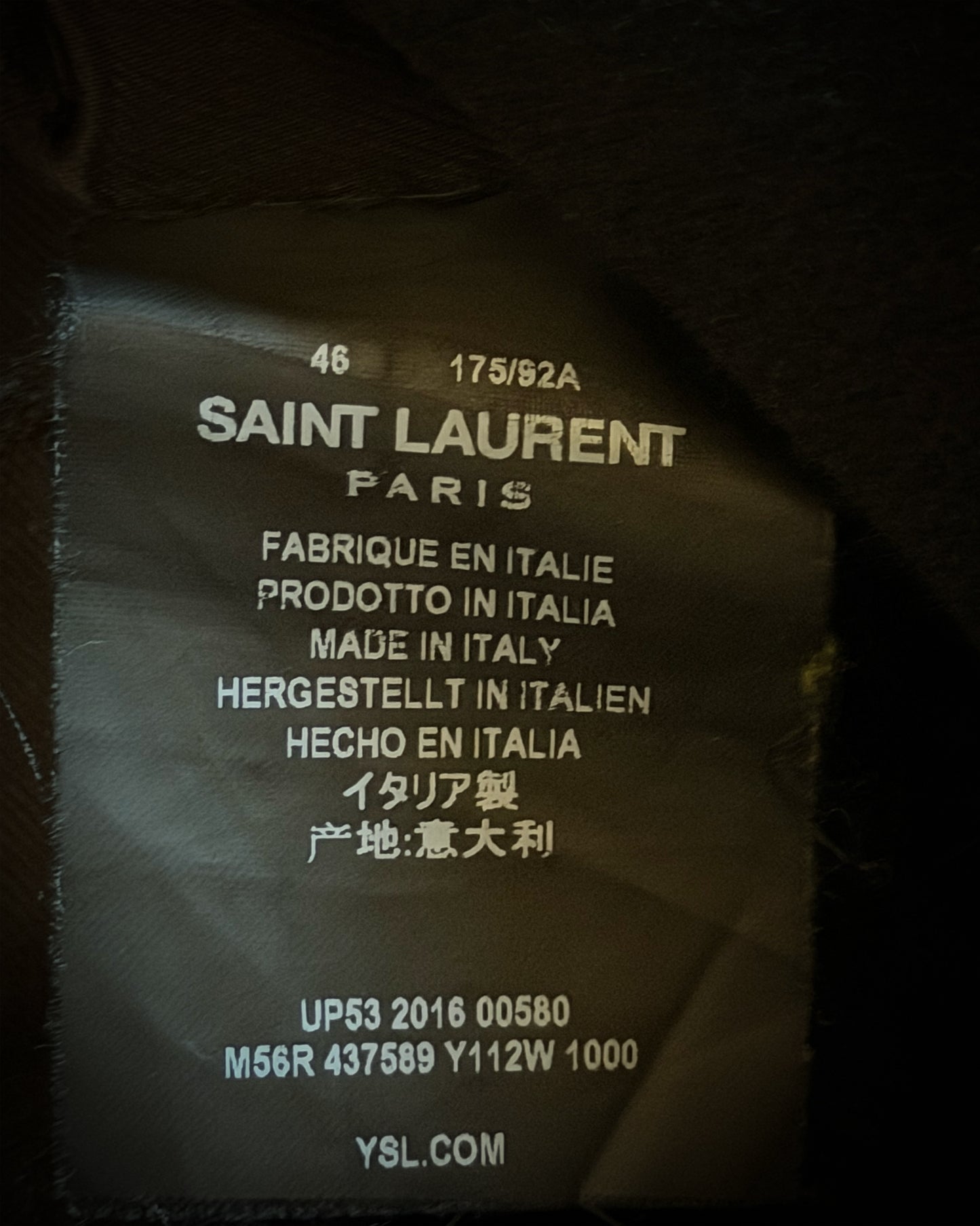 SAINT LAURENT FW2016 BLACK TRENCH COAT