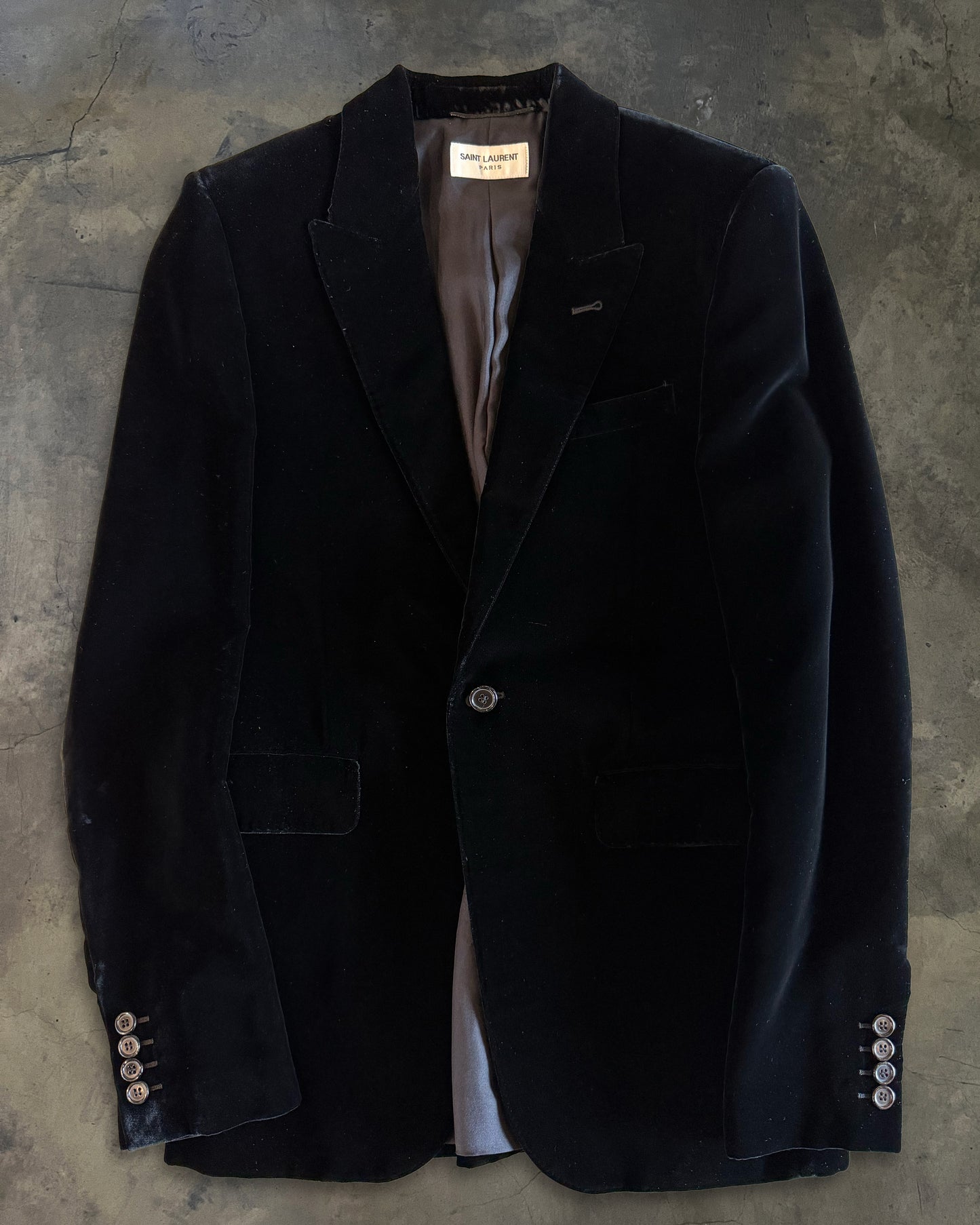 SAINT LAURENT FW2016 BLACK VELOUR JACKET